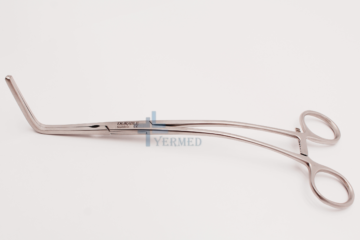 DE-BAKEY vascular clamp 22.5 cm, 3 cm jaw, 90° angled