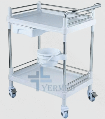 1-Shelf Manipulation Trolley with 2 Doors and Waste Bucket